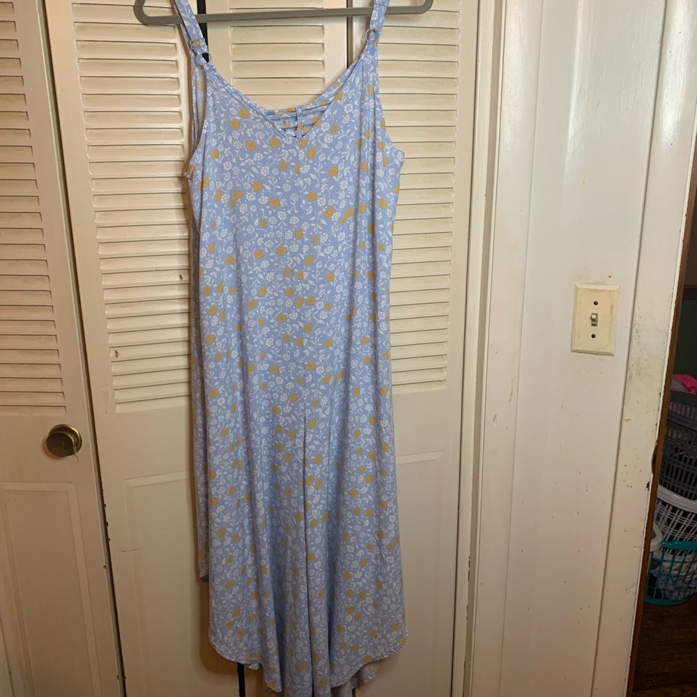 Absolutely Famous Light Blue and Cream Floral Jumpsuit